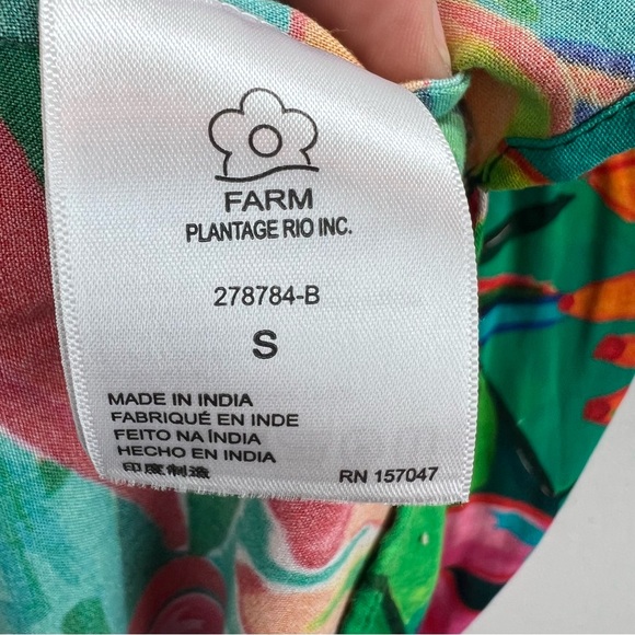 Farm Rio x Anthropologie Cover-Up Maxi Dress Size Small Tropical Halter - Picture 9 of 9